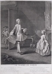 Il Maestro di Ballo, inciso da Jacques Philippe Le Bas (1707-83), 1745